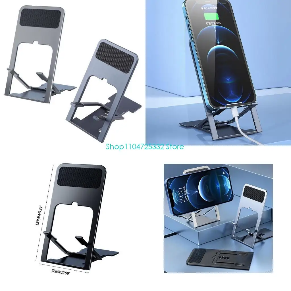 

P5EA Складная подставка для телефона, 4-угольная регулируемая по высоте настольная подставка для телефона 4,5–15 дюймов