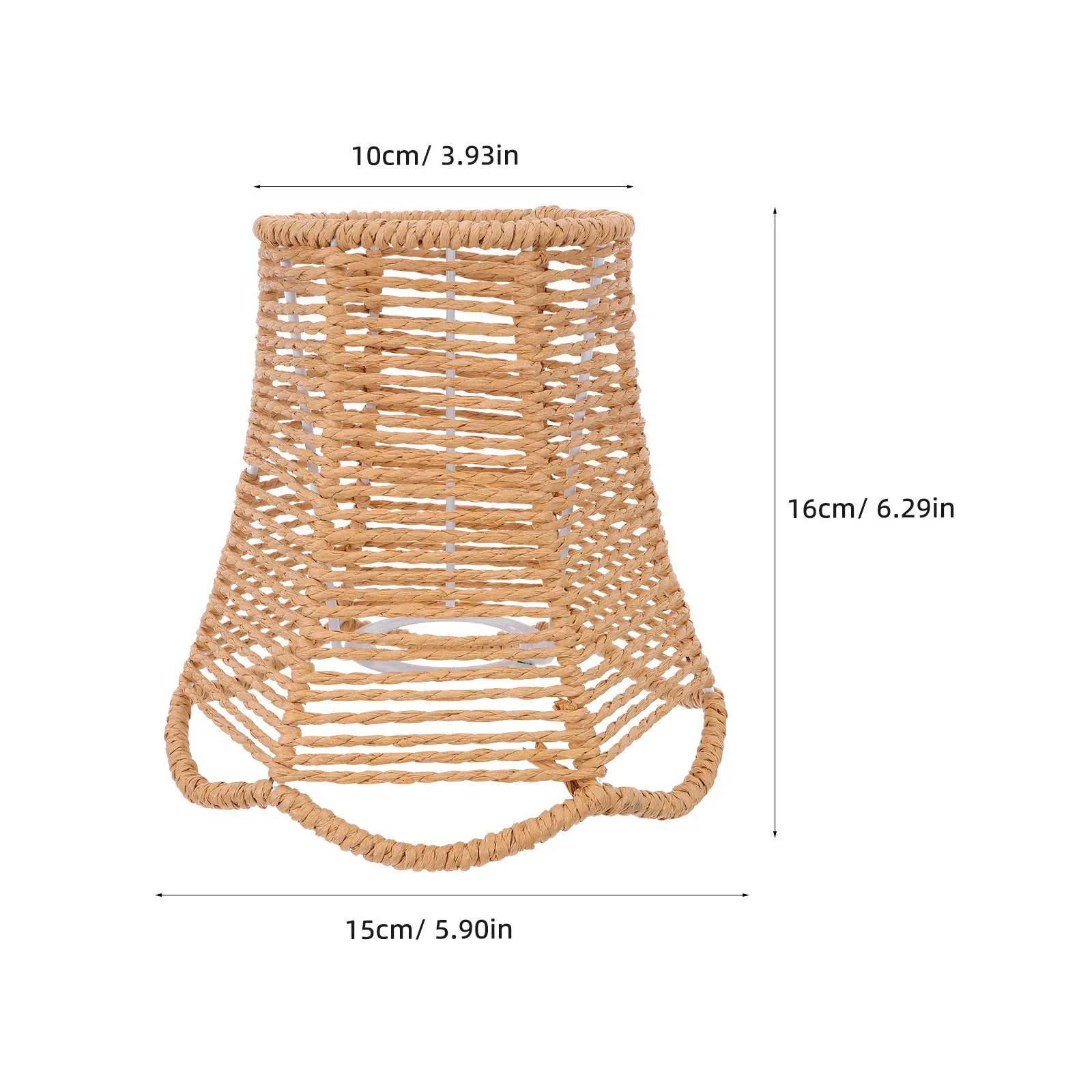 Rattan Chandelier Shade E27 Farmhouse Lamp Shade Replacement for Bedroom Table Lamps Easy Assembly Inner Diameter 4.2cm