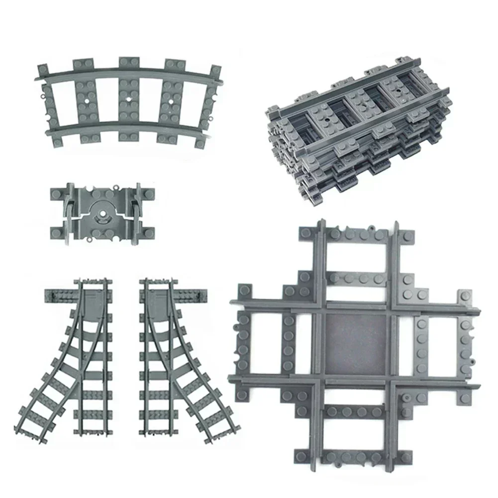 Blocos de construção de trilhos curvo macio, City Train Tracks, controle remoto, Furcal MOC, brinquedos criativos, 53400, 5,10, 20 pcs