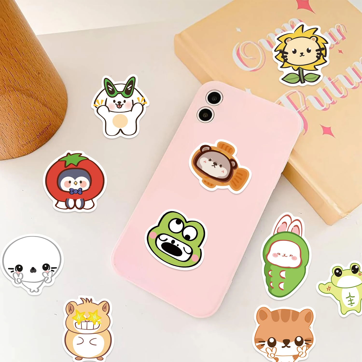 50pcs 추상 동물 의사 비닐 스티커 팩 재미 있은 개구리 팬더 동물 미적 데칼 노트북 물병 스케이트 보드