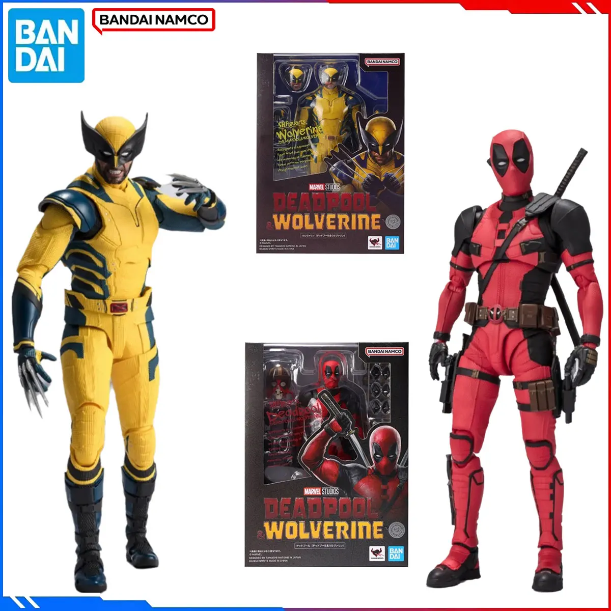 

Genuine Bandai Original Deadpool & Wolverine Figure Model Kits SHF 1/12 Anime Figures Deadpool & Wolverine Action Model Toy Gift