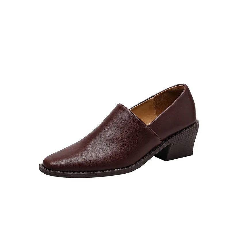 

Comfortable women's leather shoes casual women's shoes fashionable women mid heel pumps 102
