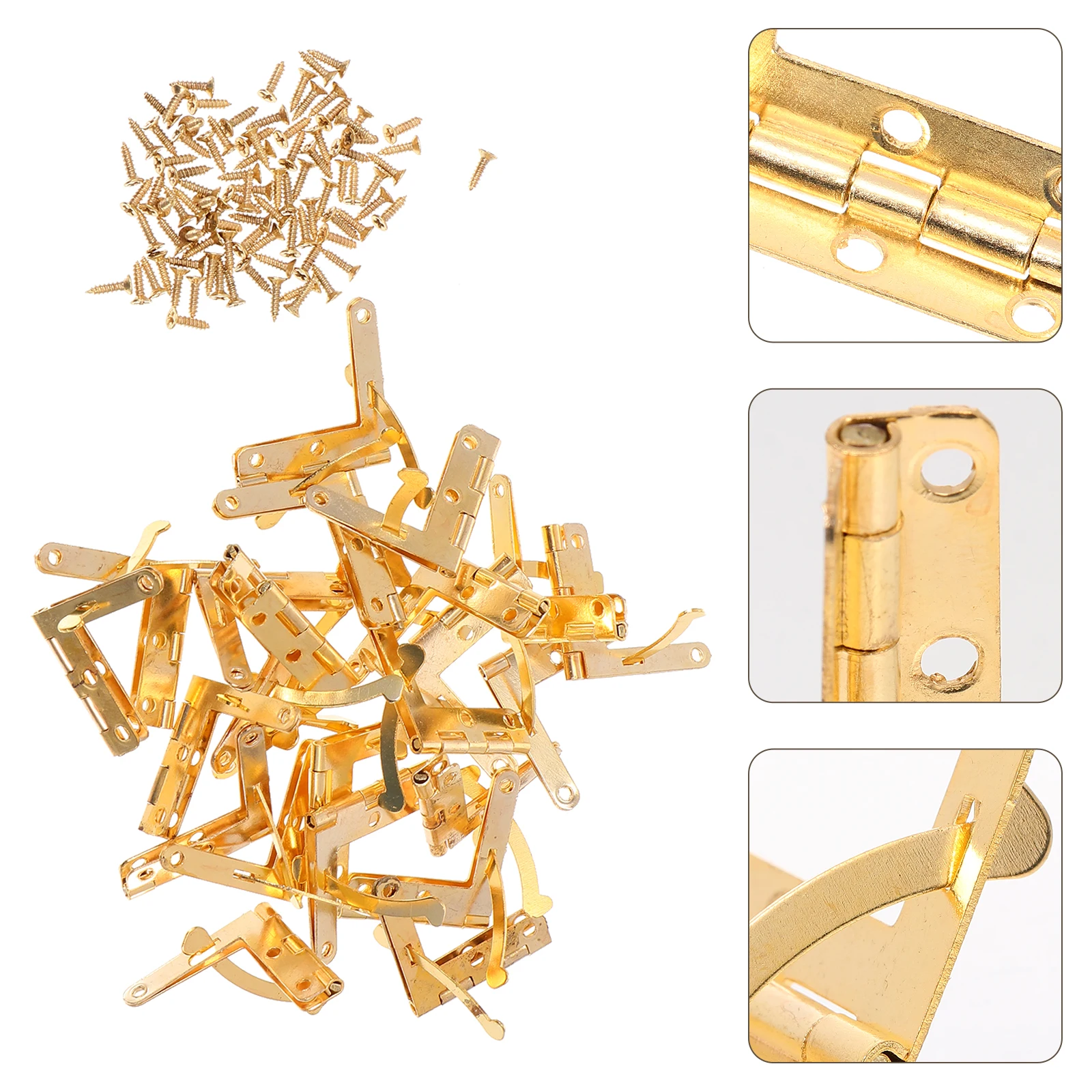 

50pcs Metal Hinge Hardware For Jewelry Box Wooden Case Decorative Iron Hinges Furniture Accessories Household Durable Easy