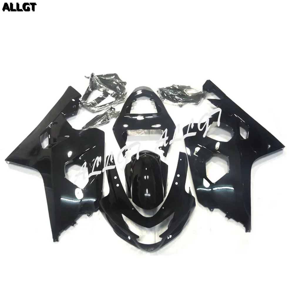 GLOSS BLACK Bodywork Fairing Kit Painted ABS For Suzuki GSX-R 600/750 2004-2005