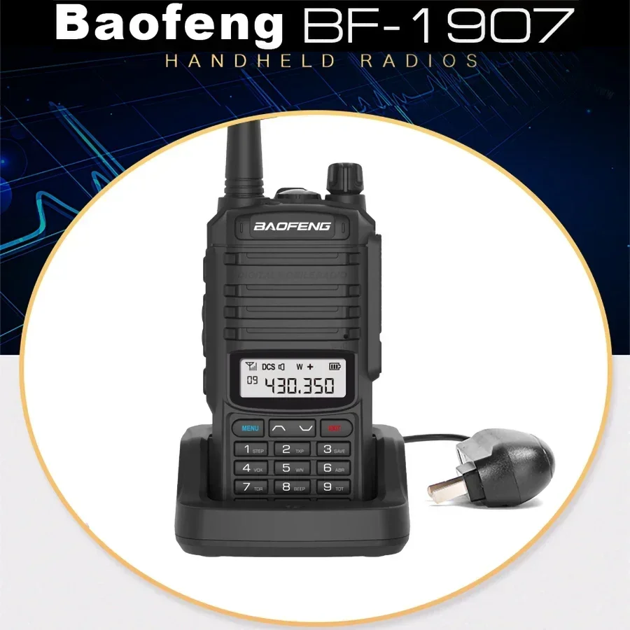 Baofeng BF-1907 WalkieTalkie UHF VHF Dual Band Waterproof Long Range Ham Radio Type-C Handheld Two Way Radio