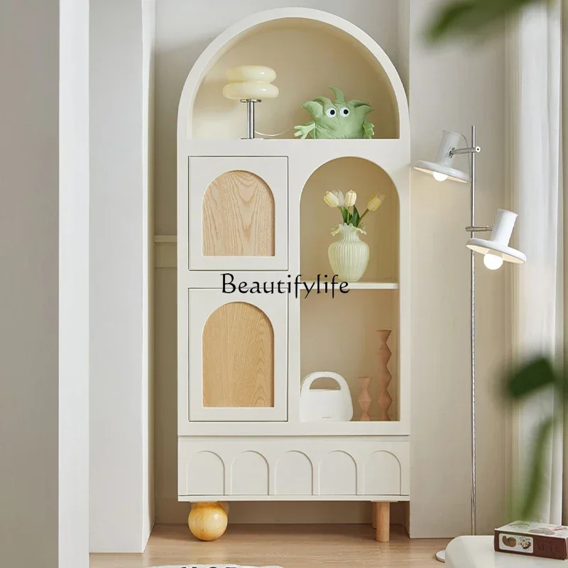 

PG45American solid wood bookcase floor-to-ceiling bookshelf wine cabinet decorated against the wallLX