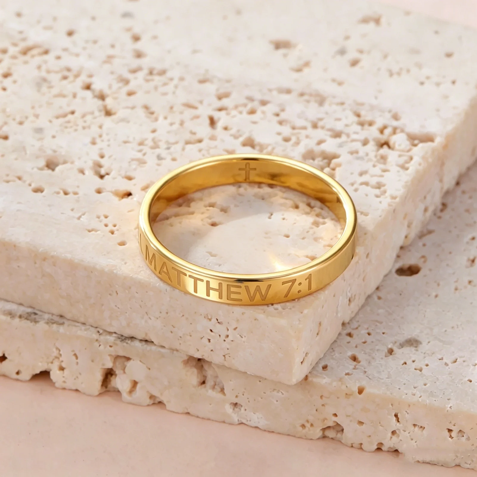 CoolTime Bibelkapitel Personalisierter Ring für Frauen und Männer aus Edelstahl, Gebets- und Schutzschmuck, Familien-Geschenk – Detail 10