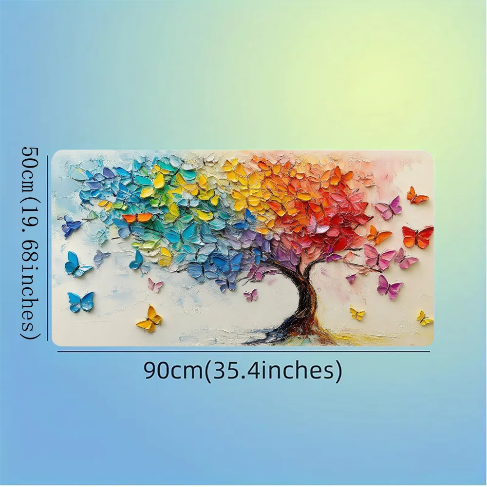 

Vibrant Abstract Tree mouse pad - 500x900mm Large HD Printed Art Mat with Smooth Surface, Perfect for Home Desktop Setup