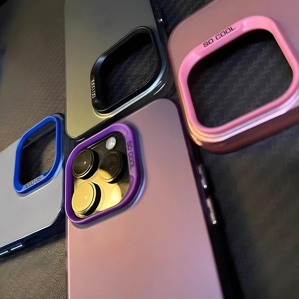 حافظة لهاتف آيفون 16 برو ماكس 15 برو 14 بلس 12 13 X XS Max XR 11 Pro غطاء فضي ملون