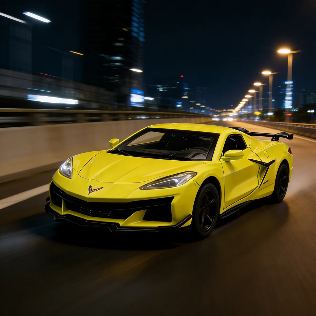 Chevrolet Corvette Z06 – supercar en alliage, modèle de voiture, son et lumière, jouet à collectionner pour enfants, cadeau d'anniversaire, 1:32