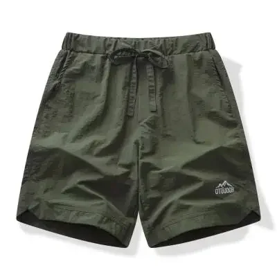 MAIDANGDI Nylon Embroidered Ice Silk Work Pants for Middle-aged Young Men Plus Size Shorts Thin Cut Quick Drying 5% Sports