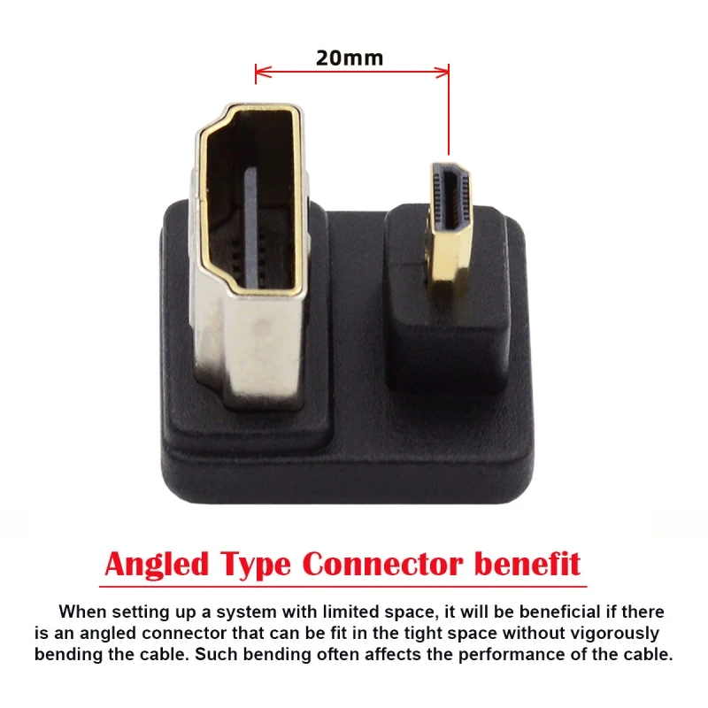 Convertidor adaptador de Audio y vídeo Micro HDMI 1,4 macho tipo D a HDMI hembra Protector de puerto 360 grados para cámaras monitores tabletas