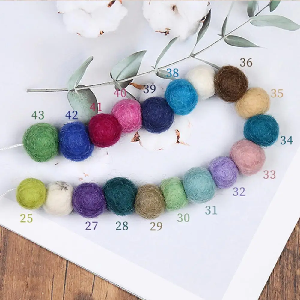 10 Pcs 15mm Wool Felt Poms Handmade DIY Colorful Round Wool Felt Balls Earrings Headband Poke Ball Decor Clothing Accessories