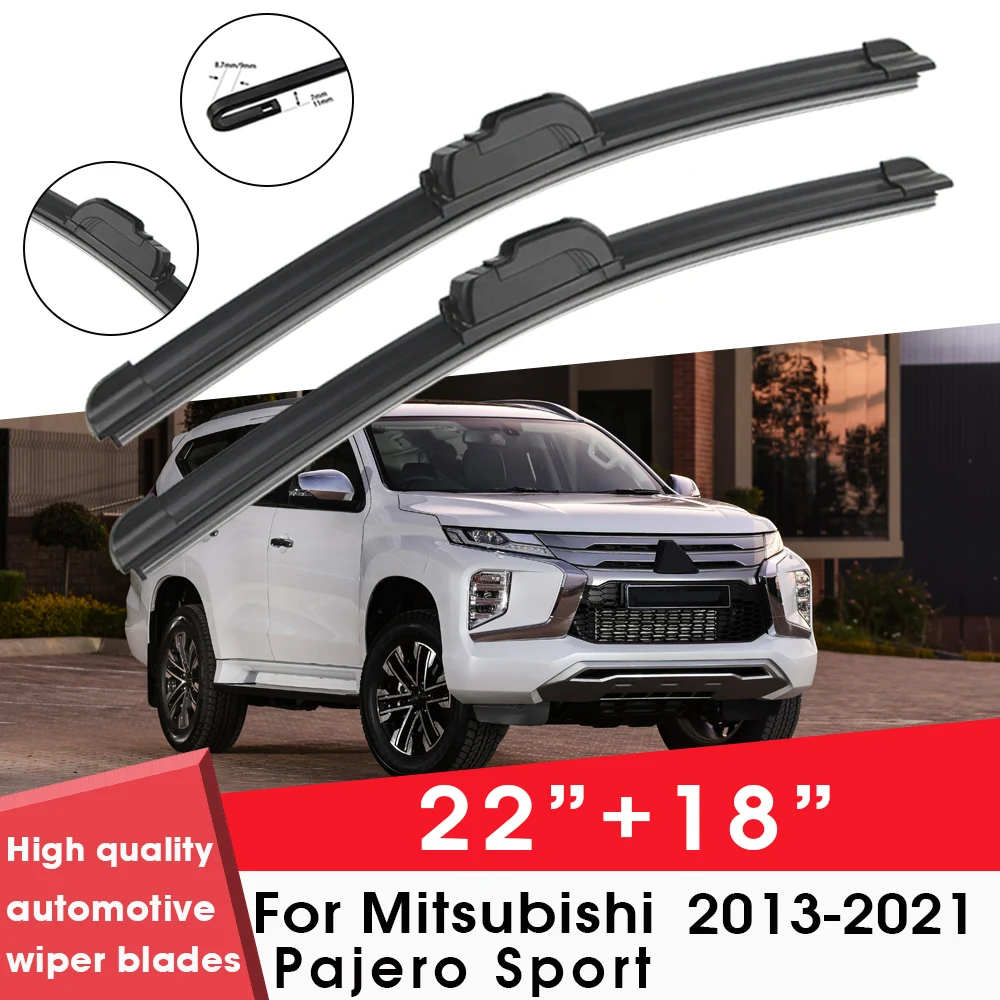 

Car Wiper Blade Blades For Mitsubishi Pajero Sport 2013-2021 22"+18" Windshield Windscreen Clean Rubber Silicon Cars Wipers