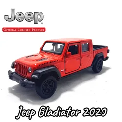 1:36 Jeep Gladiator 2020 Pullback Toy Car Model Mechanic Replica Official Licensed Scale Diecast Miniature Art Xmas Kid Boy Gift