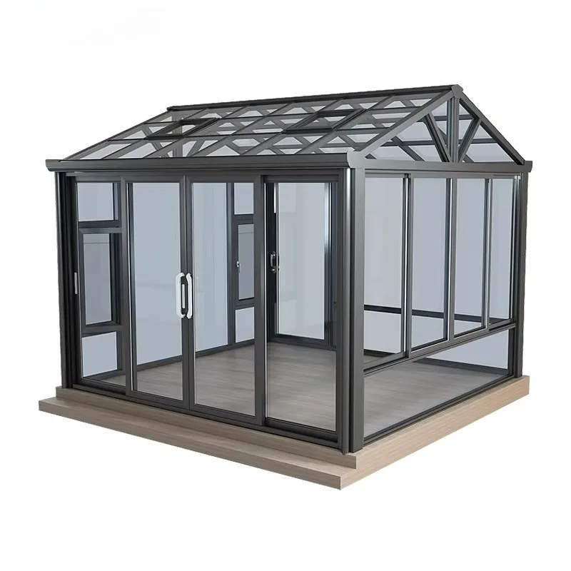 Thermal Insulated Aluminum Sunroom Glass House Conservatory Double Tempered Glass Sun Room for Garden Patio Outdoor Living