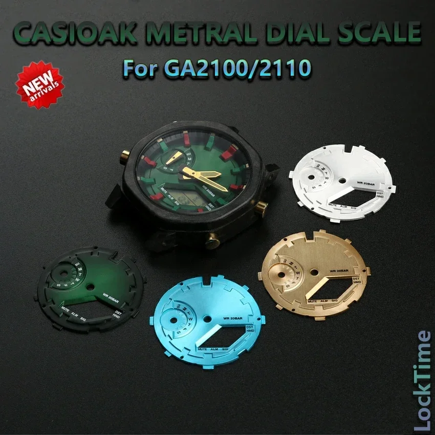 

For Casioak GA2100 GA2110 New Metal Surface Dial Modified GA2100 GA2110 Sun Pattern Brushed Matte Lacquer Inner Bezel Watch Face