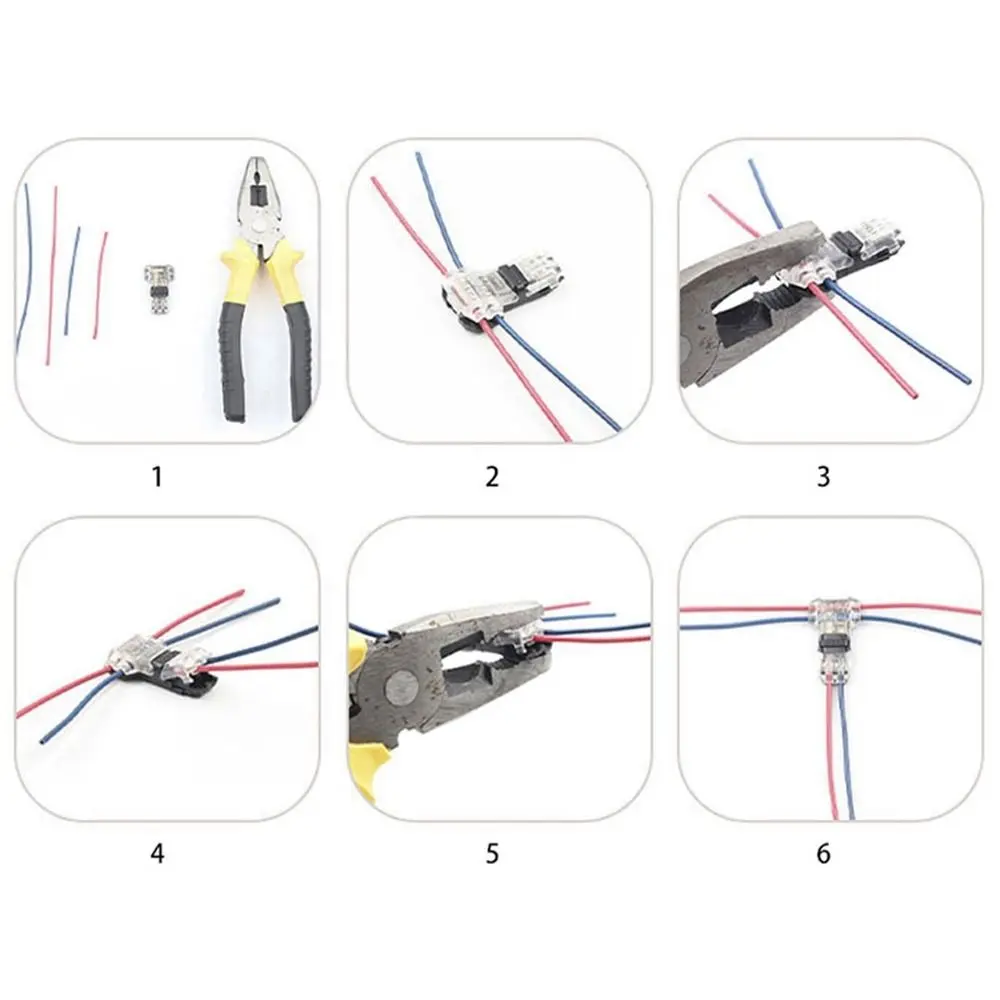 Universal 5pcs T Shape Safe With Lever Wire Wiring Connector Stripping Connector Conductor Terminal Block Cable Clamp