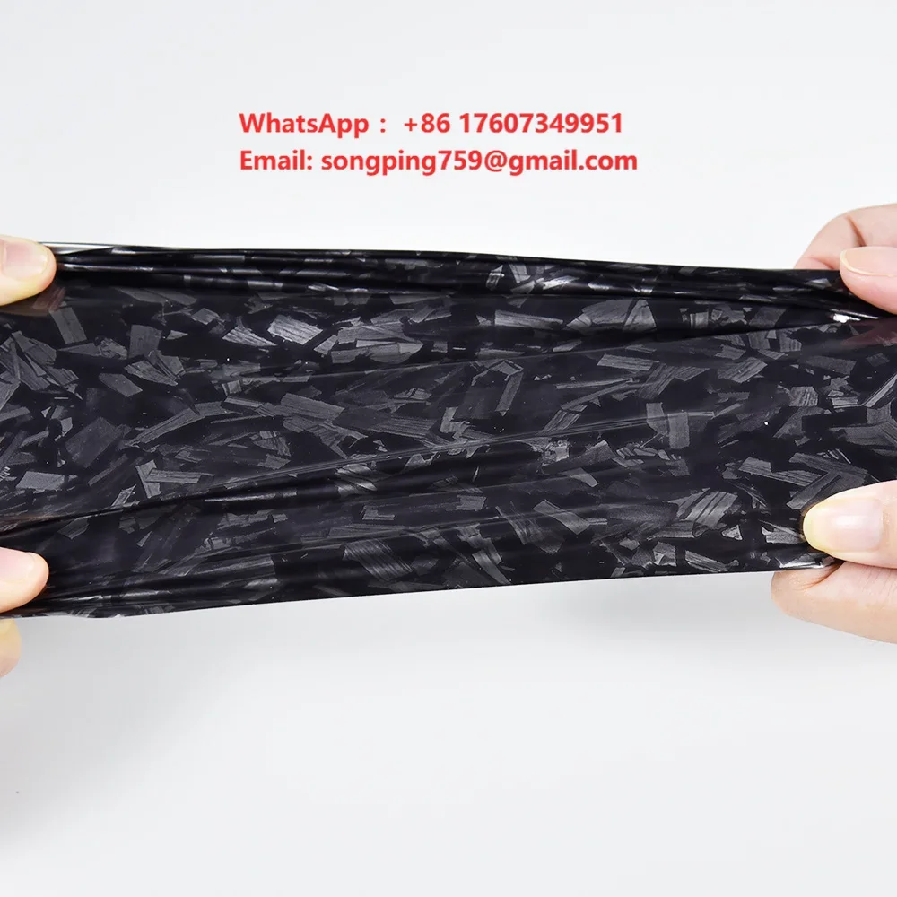 Black Strong Stretch Tpu Forged Carbon Fiber Film Self Adhesive Diy Sticker Pattern Gloss Vinyl Wrap for Car Body