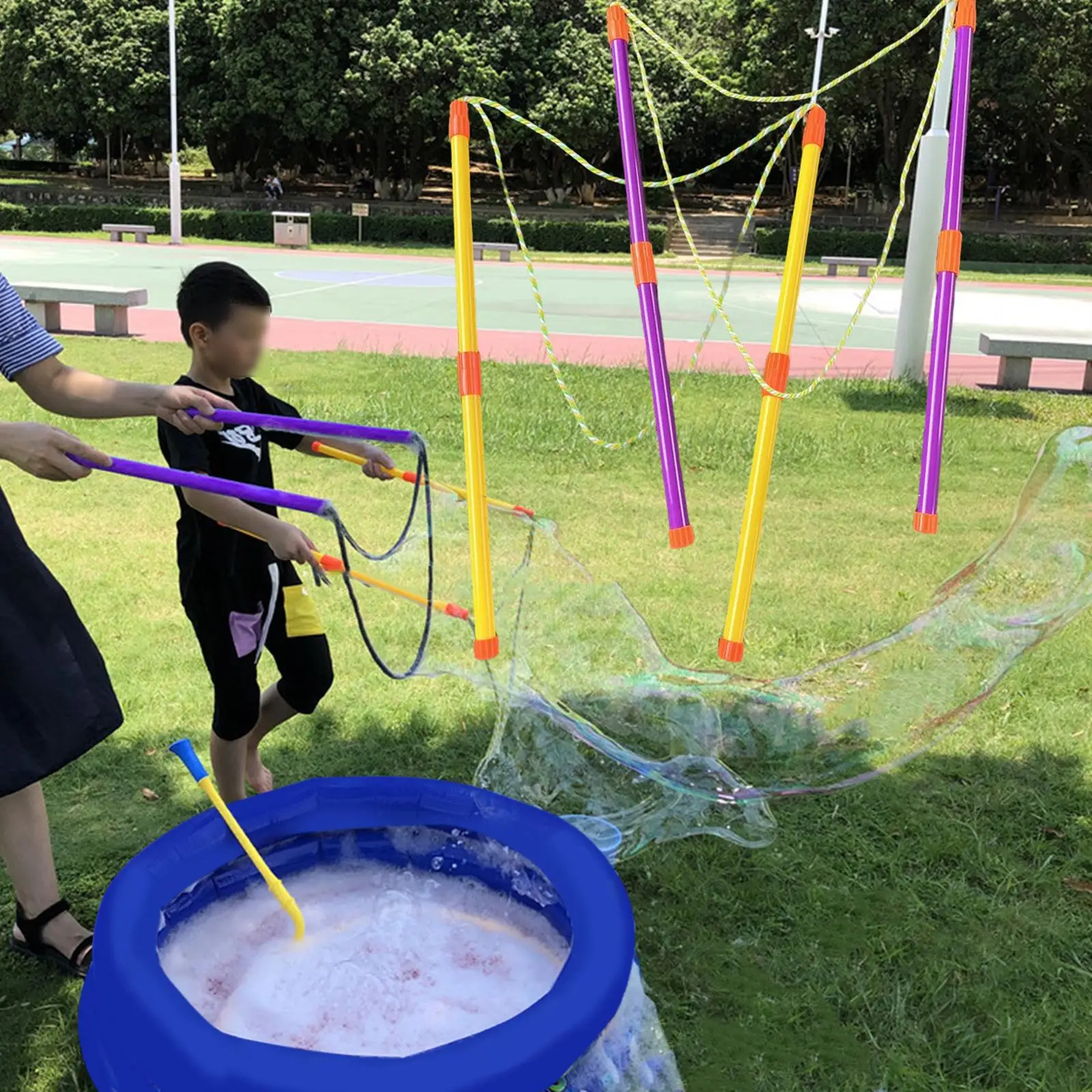 Varinhas de bolhas gigantes ao ar livre círculo de bolhas brinquedos de atividades de verão soprando bolhas