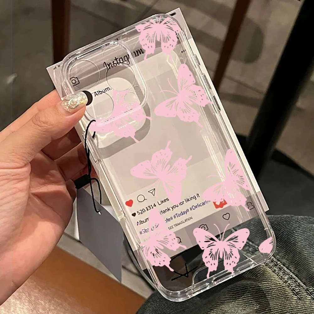 

For Xiaomi Redmi Note 17 Pro Max Cases Pink Butterfly Phone Case Redmi Mi 11 Lite 5G 11 12 14T 15T 13T Pro Leather Drop Fundas