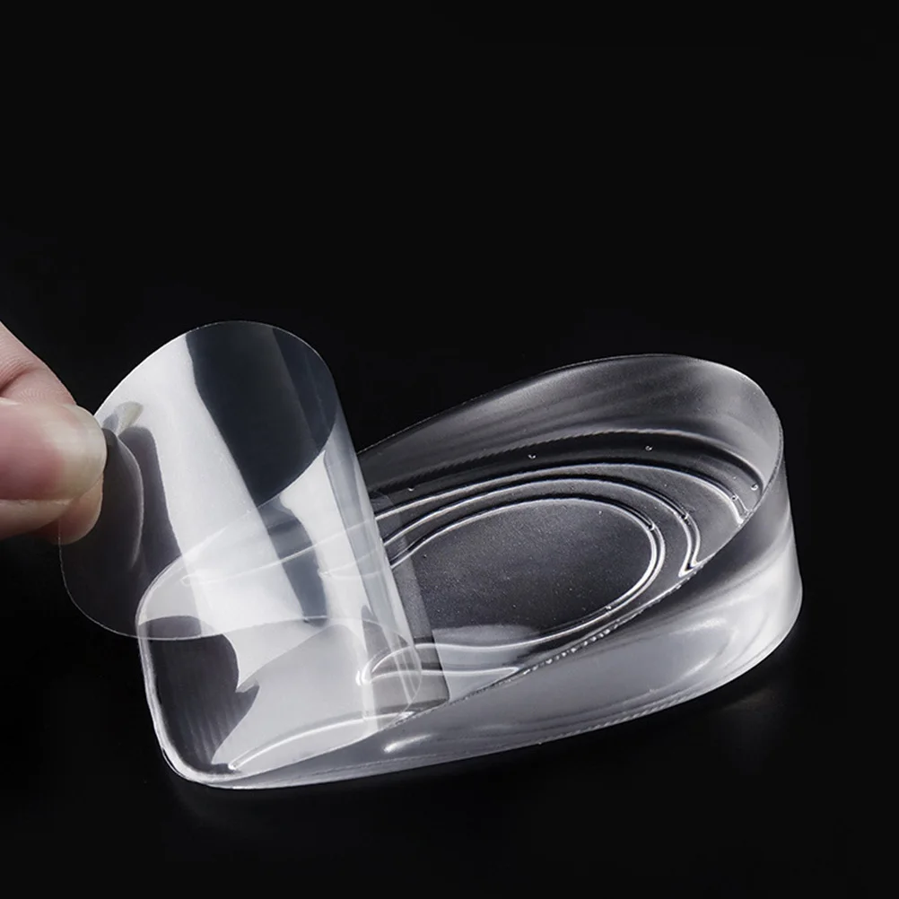 

2Pairs Height Increase Insoles Men Invisible Transparent Reusable Heel Lift Inserts Comfortable Shockproof Shoe Cushion