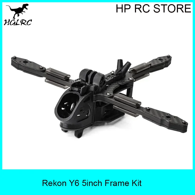 

HGLRC Rekon Y6 5-inch Frame Kit | Y-Type 3K Carbon Fiber, Long Endurance, Compatible with Analog/O3/Moonlight VTX