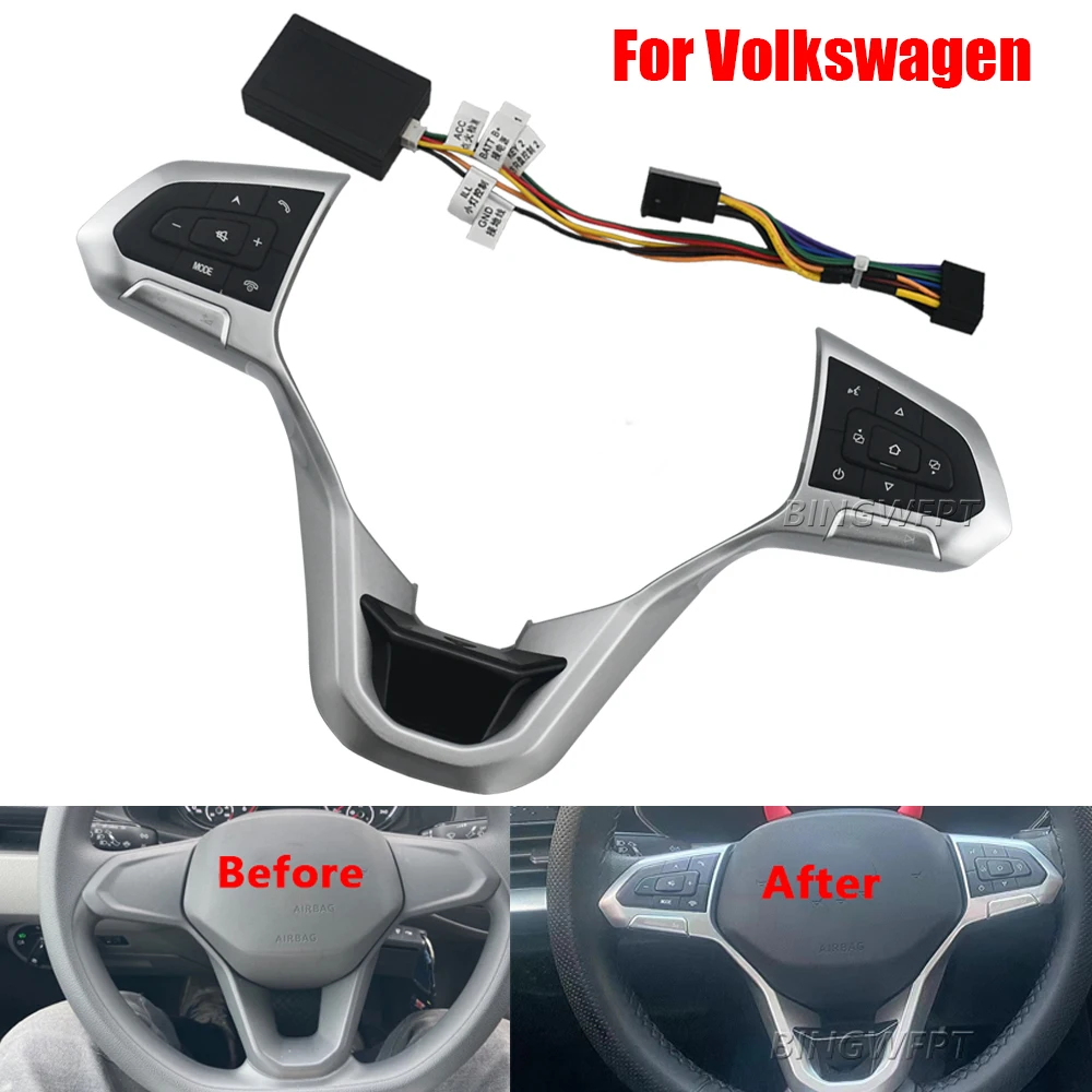 Car Steering Wheel Control Button Switch For VW Jetta Magotan Santana Transporter TACQUA Passat 2022 Volume Audio Button Switch