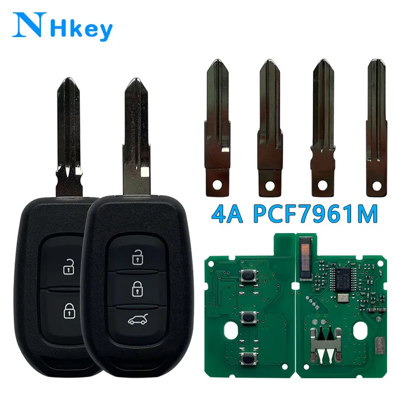 NHkey Car Remote Key For Renault Clio4 Sandero Master3 Symbol Trafic Dacia Logan Lodgy Dokker Duster 4A PCF7961M Chip 433MHz