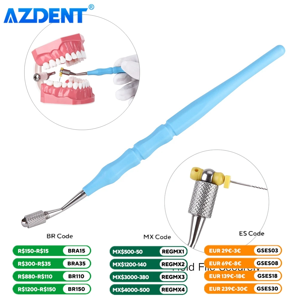 1PC dentystyczny uchwyt na pilniki endodontyczne AZDENT Dental H/K/R/C + pilnik do użytku ręcznego pilniki instrumenty endodontyczne dentysta