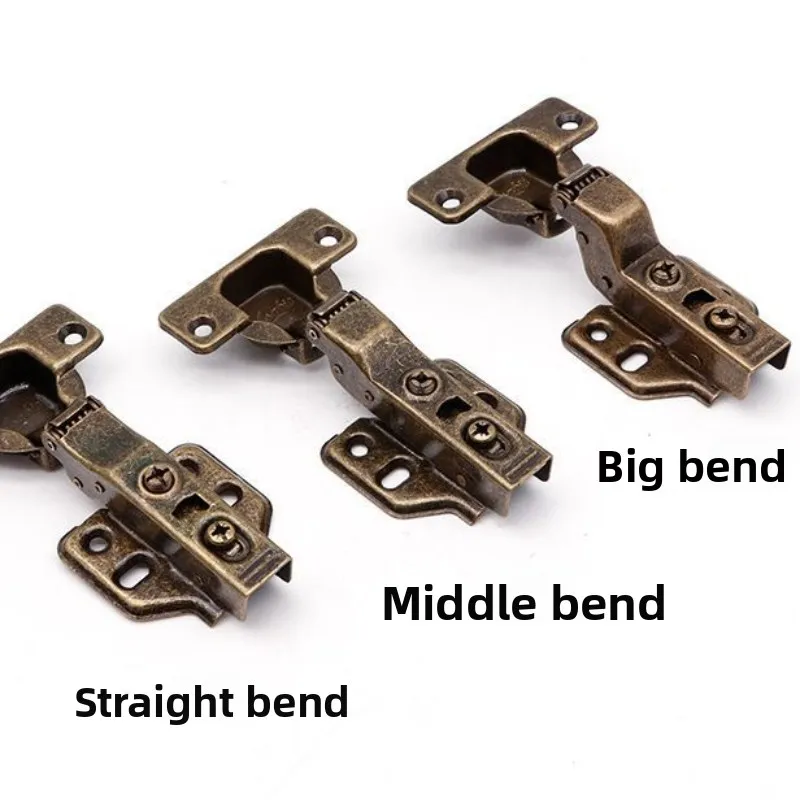 Antique‑Bronze Thickened Half‑Overlay Hydraulic Concealed Cup Hinge Hardware Fitting Cabinet Wardrobe Furniture Door