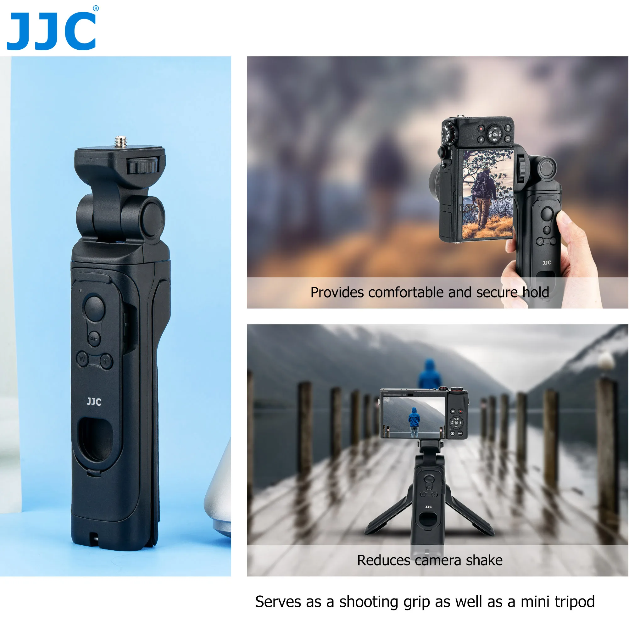 JJC Wireless Bluetooth Remote Control Shooting Grip Mini Tripod Replaces HG-100TBR For Canon PowerShot V10 EOS R100 R8 R50 R6 R7