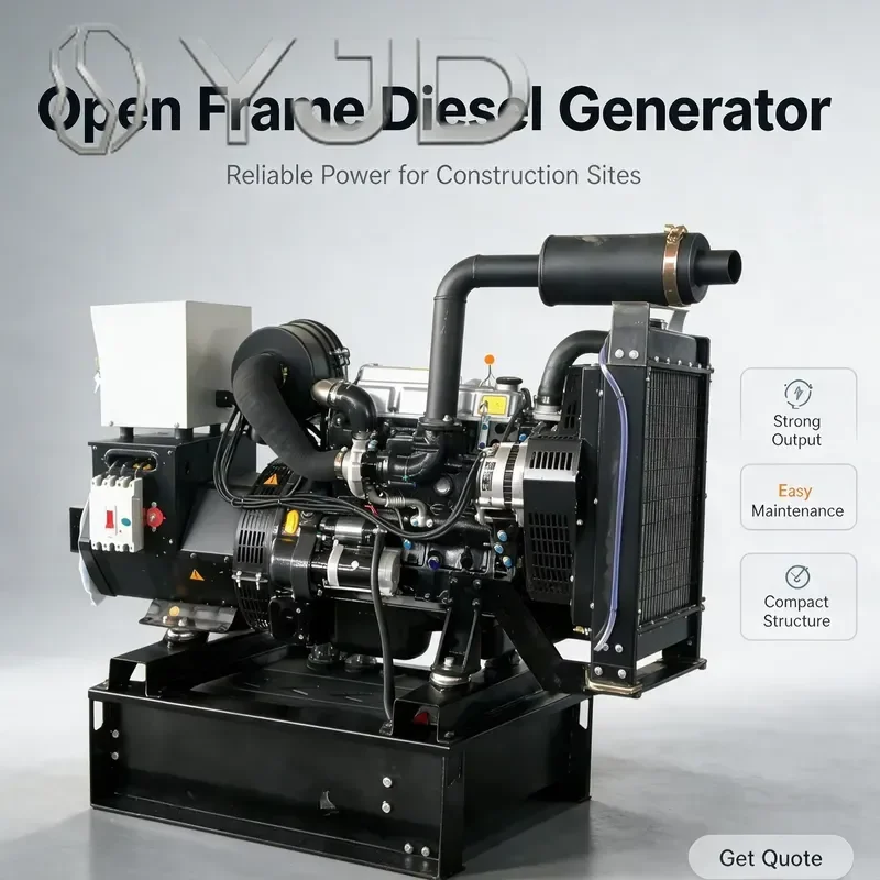 YJD 40kW Efficient Open Type Diesel Power Generator 3 Phase 400V 50Hz Water Cooled Generator for Industrial Use