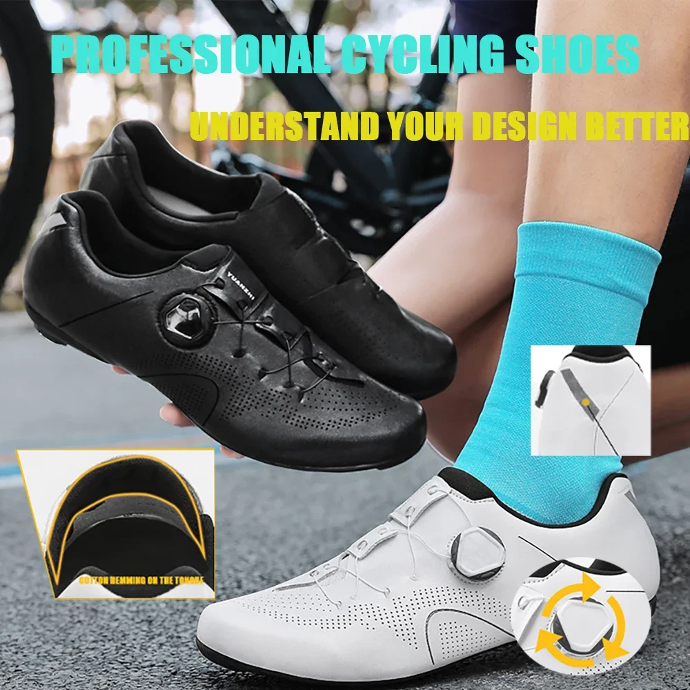 

Cycling Sneaker MTB Men Sport Road Bike Boots Flat Racing Speed Sneakers Trail Mountain Bicycle Footwear Spd Pedal Cycling Shoes