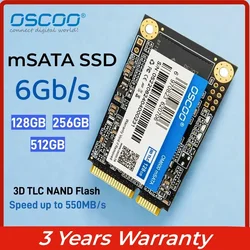 OSCOO MSATA SSD 6Gbps 512GB 128GB 256GB Internal Solid State Hard Drive  3x5cm Mini SATAIII Ard Drive Disk for Laptop Desktop