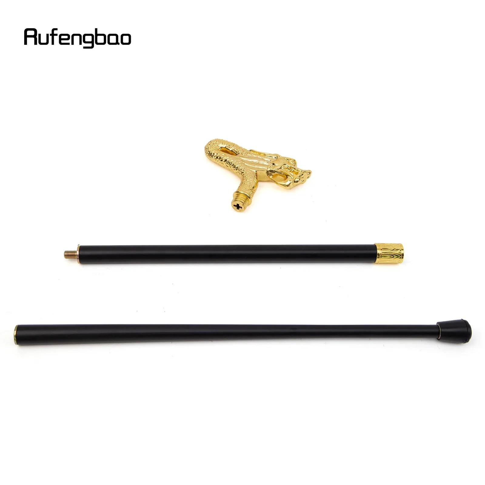 عصا مزخرفة برأس تنين ذهبي ، كروسيه مشي أنيق ، حفلة عتيقة ، كوسبلاي ، 92 من الذهب