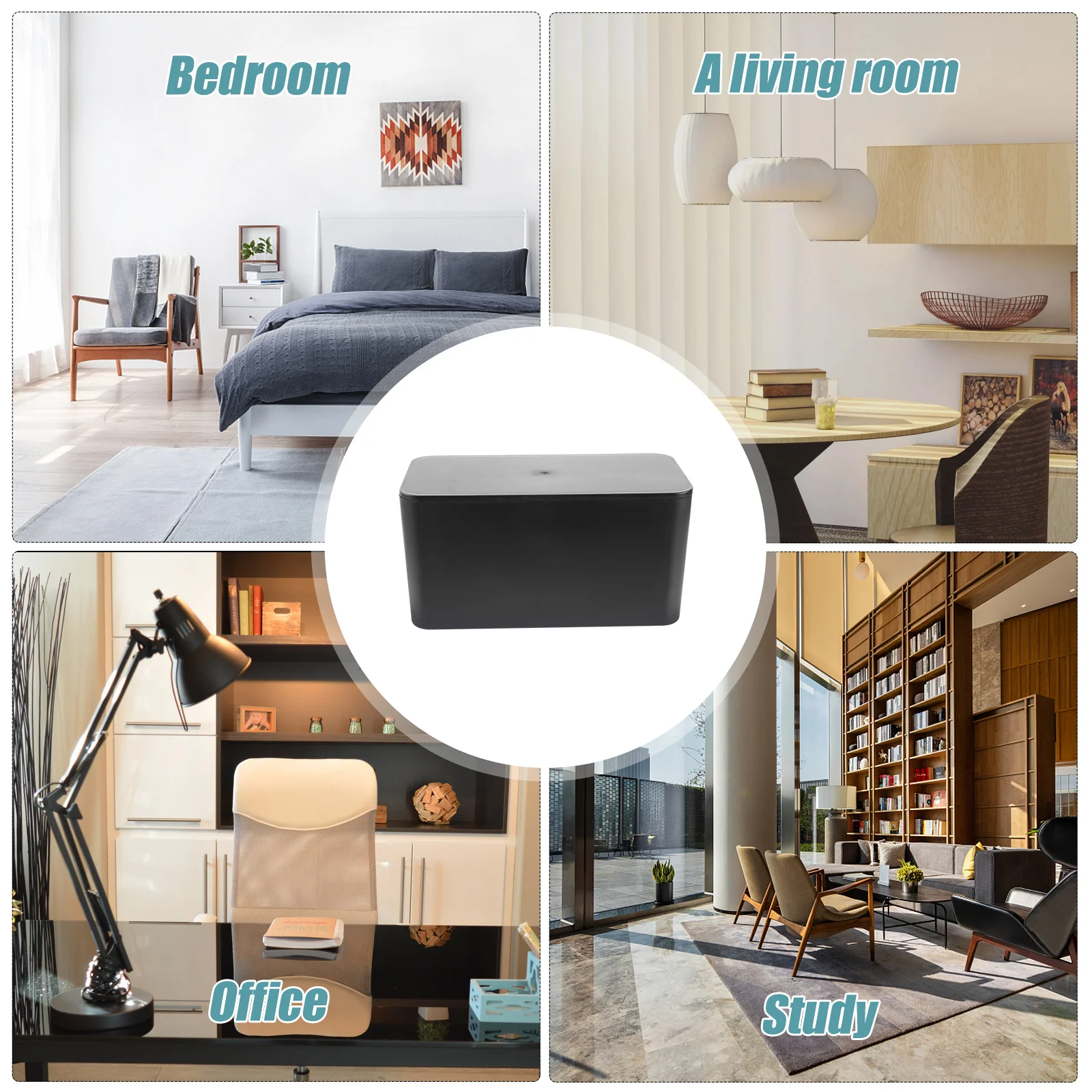 

Power Strip Organizer Box Black Plastic Cable Management Storage Case For Desk Office Computer Usb Hub Cord Holder Dust-Proof