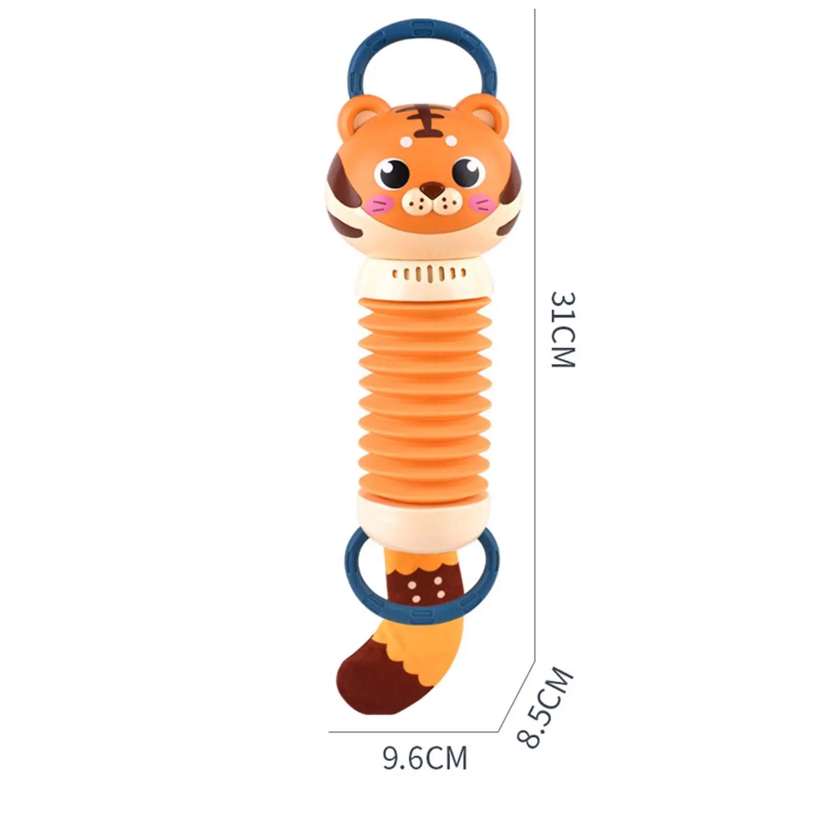 Cochecito de juguete de acordeón para bebé, colgante con forma de perro tigre para niños y niñas, bebés principiantes