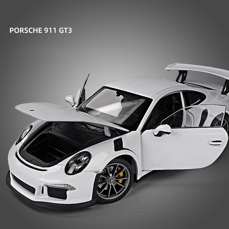 WELLY-Porsche 911 GT3 RS modelo de coche deportivo de aleación de Metal fundido a presión, juguete de colección de alta simulación, regalo de