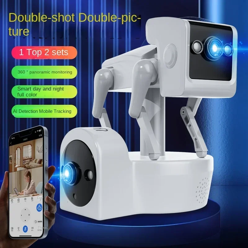 Imagem -03 - Lente Dupla App Robô Cão sem Fio Ptz ip Dome Câmera Full Color ai Detecção Humanóide Segurança Monitor de Bebê 4mp