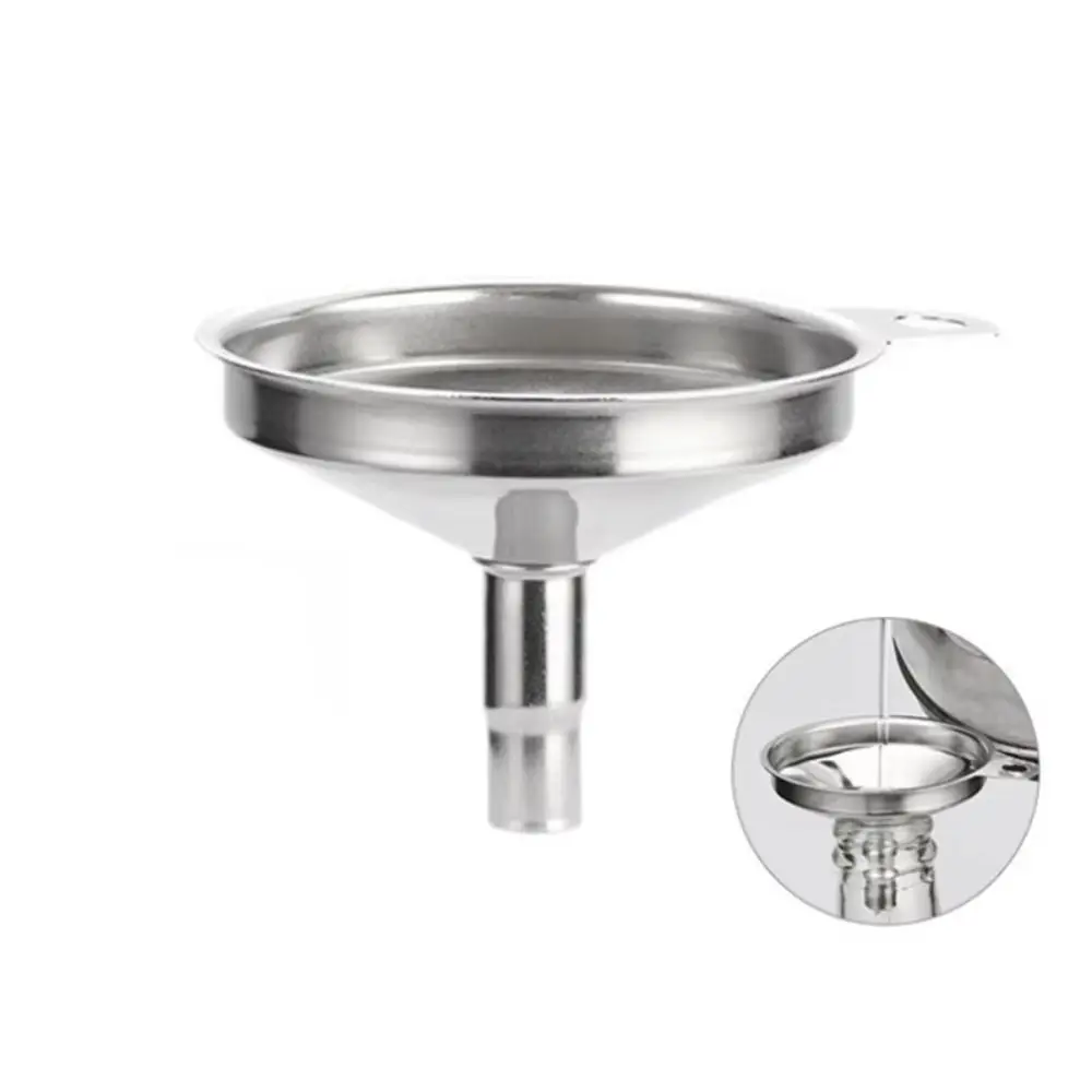 5Pcs Wide Mouth Mini Kitchen Funnel Set 304 Stainless Steel Long/Short Handle Oil Liquid Funnel Small Liquid Dispenser