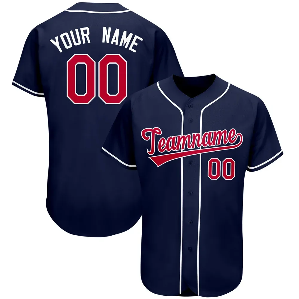 Custom Baseball Jersey Personalized Print Team Name/Numbers Make Sublimation V-neck Soft Athletic Softball Uniforms for Men/Kids