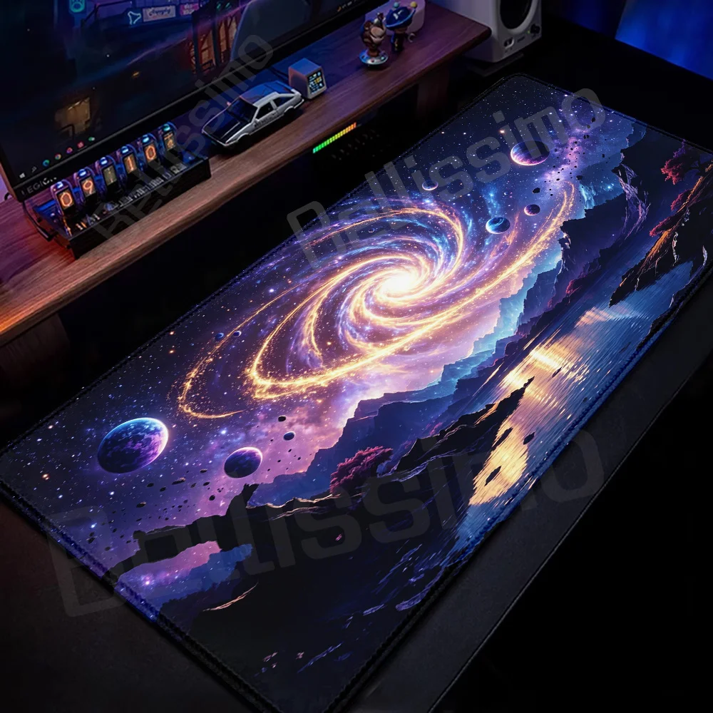 Space Galaxy and Stars Design Mouse Pad Non-Slip Rubber  Mousepads with Durable Stitched Edge for Office Home office decoration