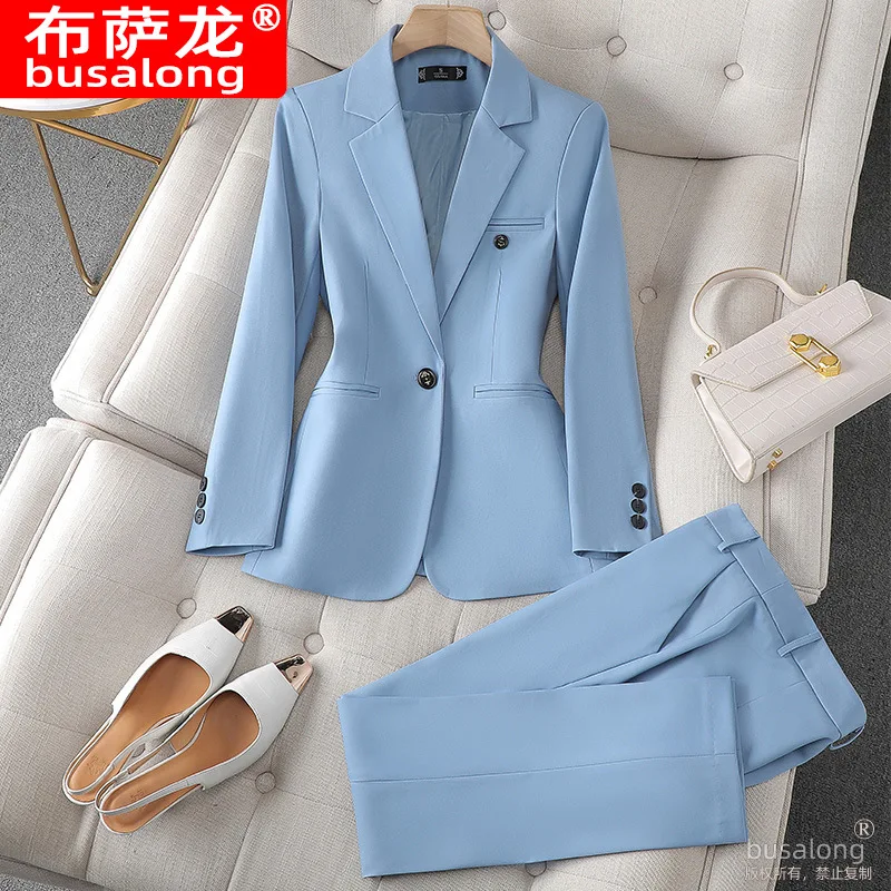 2025New autumn and winter women's long-sleeved professional suit with trousers, elegant outfit for interviews and work, formal p