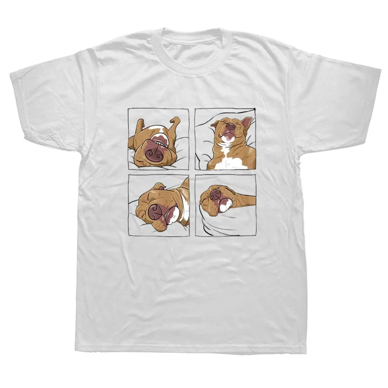 Funny Pitbull Lazy Gift For Dog Love Unisex T Shirts Graphic Cotton Streetwear Short Sleeve Birthday Gifts Vintage Style T-shirt