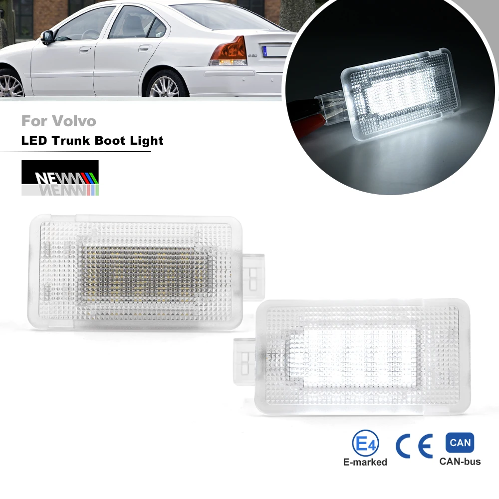 LED Foot Well Light Courtesy Interior Lamps Fit for Volvo C30 C70 S60 S60L S80 V70&V70 XC XC70 XC90,Canbus Error Free Trunk Lamp