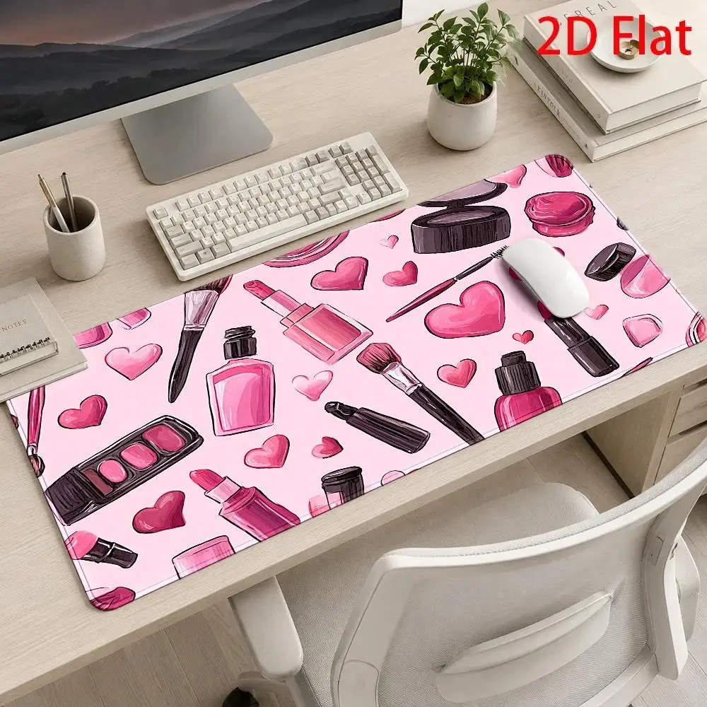 Large Pink Heart Mouse Pad Suitable for Laptops/Desktops, Soft Stain-Resistant Desk Mat with Pink Heart Pattern, Machine Washable Comfortable for Office &