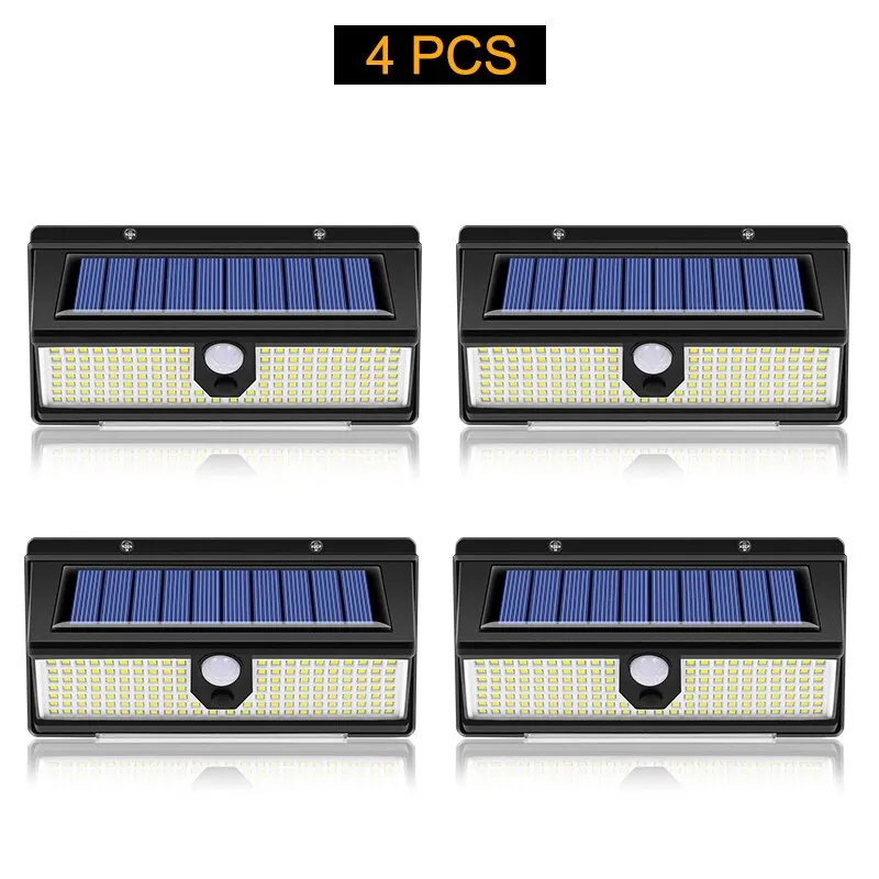 190led solar led licht outdoor garten dekoration wand lampe mit 4 modus ip65 wasserdicht solar bewegungs sensor licht für hoftür
