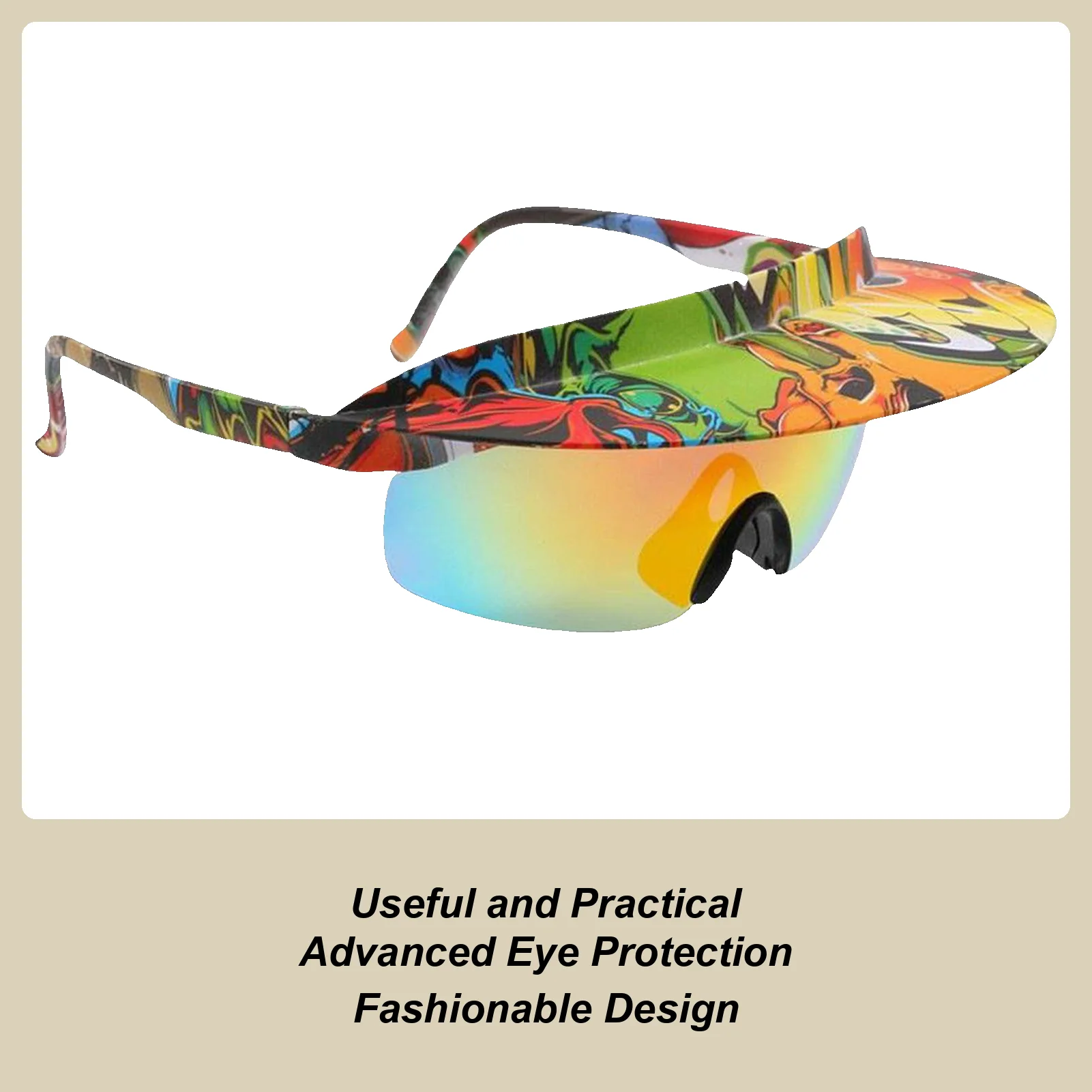 

Glasses For Riding Sun Hat Frame Sunglasses Outdoor Visor Mirrored Lens Sports Shades For Running Festivals Hiking Backpacking