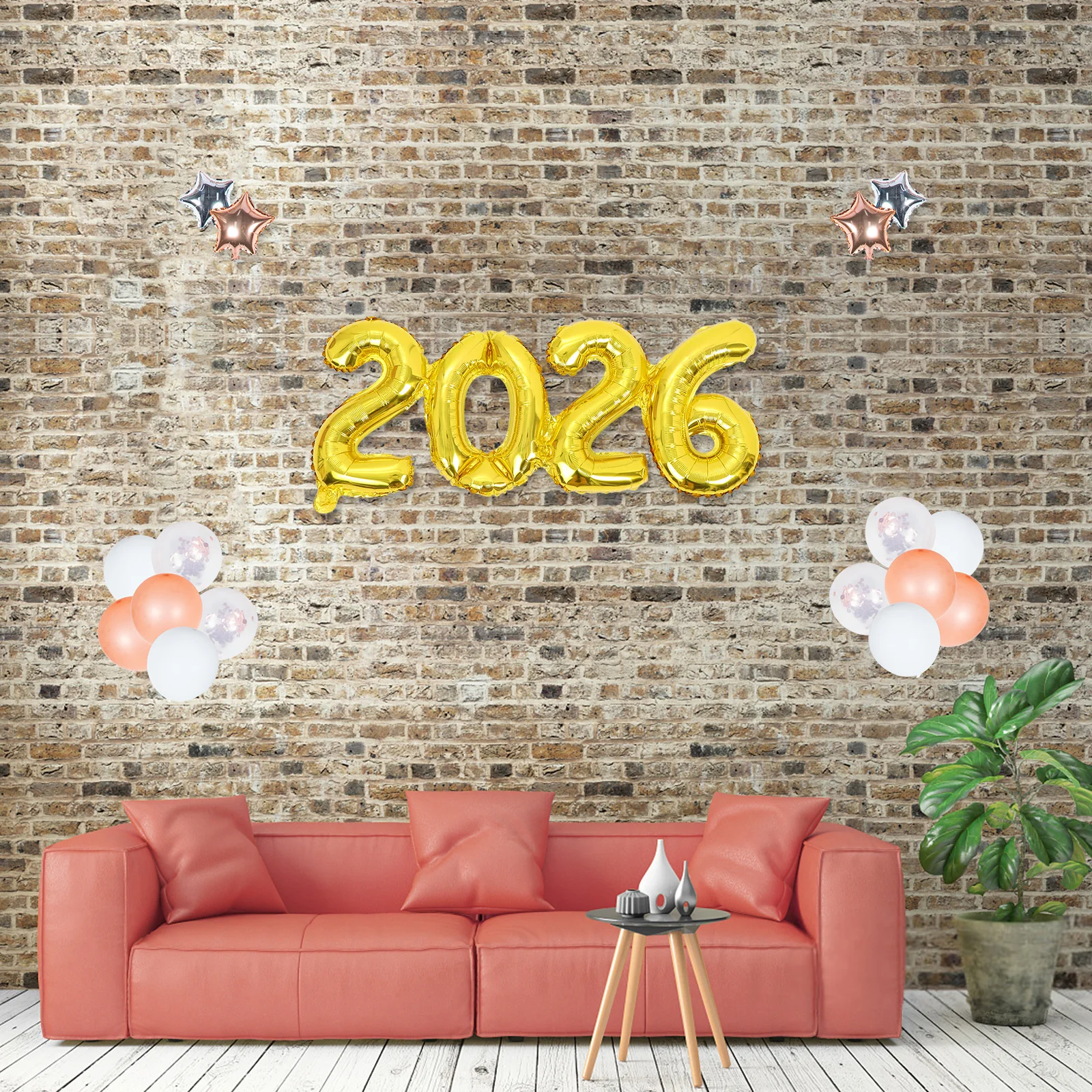 

2026 Big Gold Foil Number Digital Aluminum For New Year Eve Birthday Wedding Party Decorations Festival Event Celebration Large